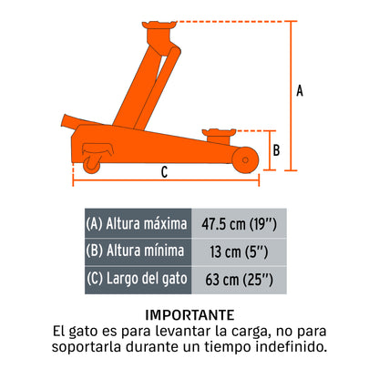 Gato de patín 3 toneladas profesional