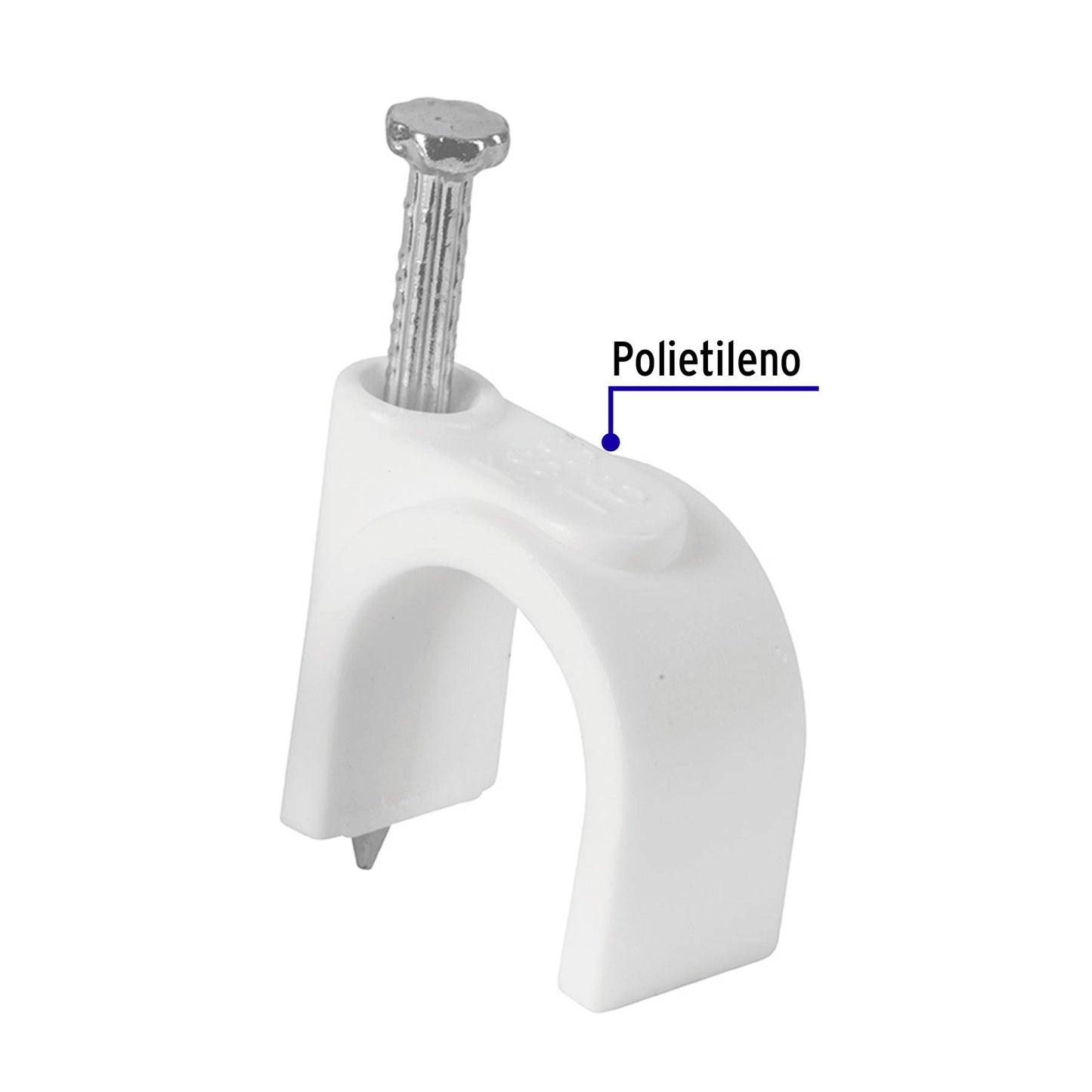 Bolsa con 20 grapas blancas de 16 mm para cable redondo