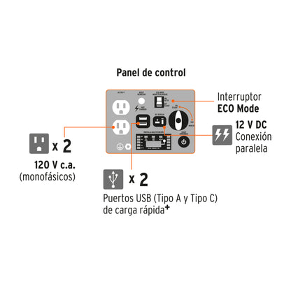 Generador silencioso inverter 2.2kW, 80 cc, enc. electrónico · vista 4