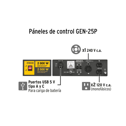 Generador portátil 2.5 kW a gasolina