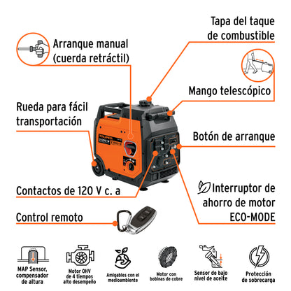 Generador inversor silencioso 3 kW, encendido electrónico · vista 2