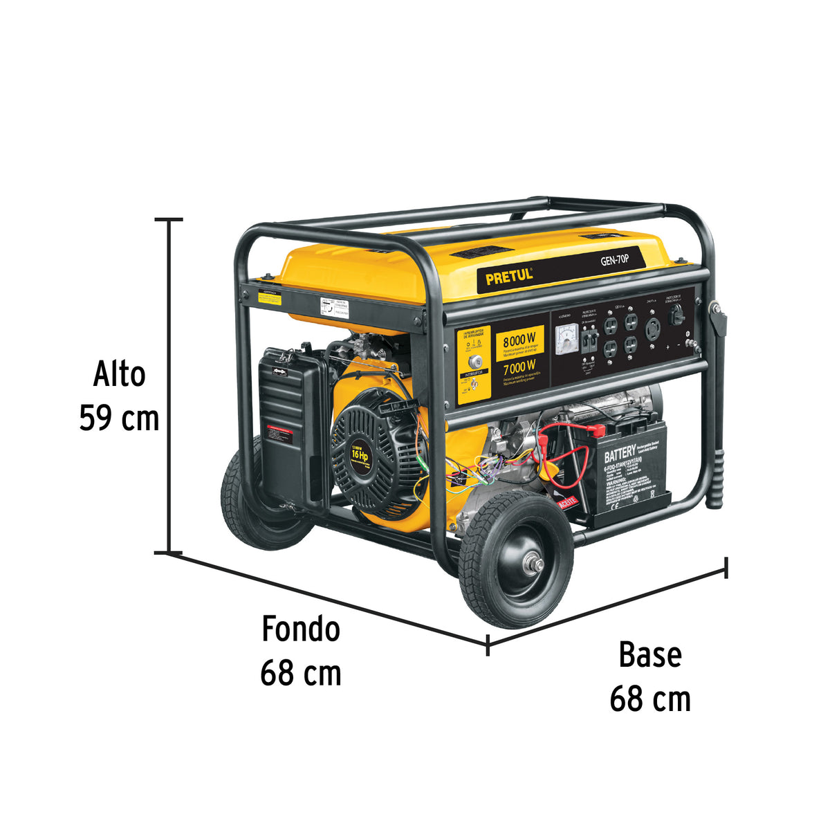 Generador portátil 7 kW motor a gasolina · vista 2