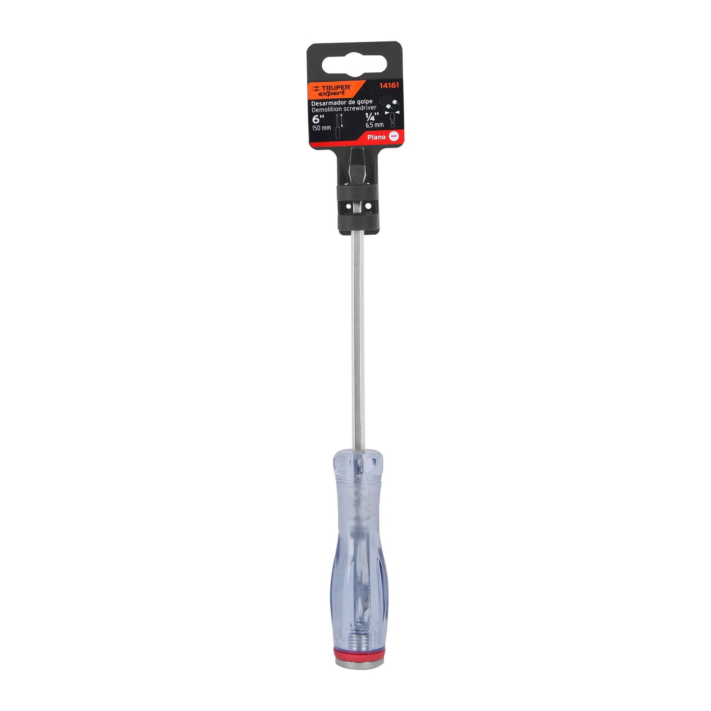 Desarmador plano de golpe de 1/4 x 6 con barra hexagonal