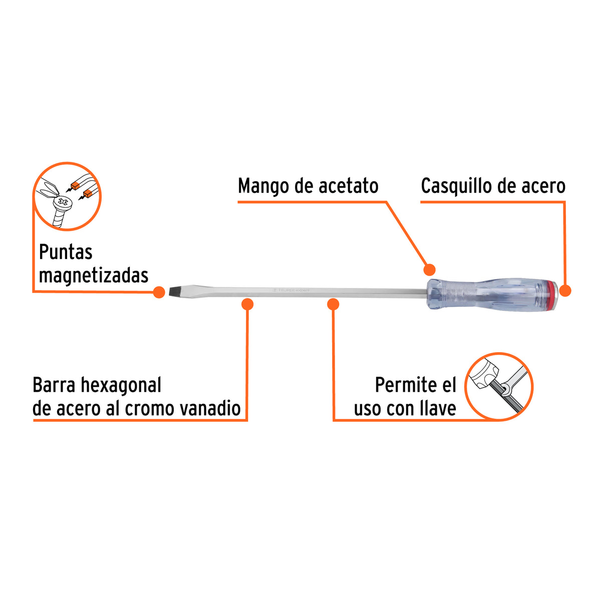 Desarmador plano de golpe 3/8" x 10" · vista 3