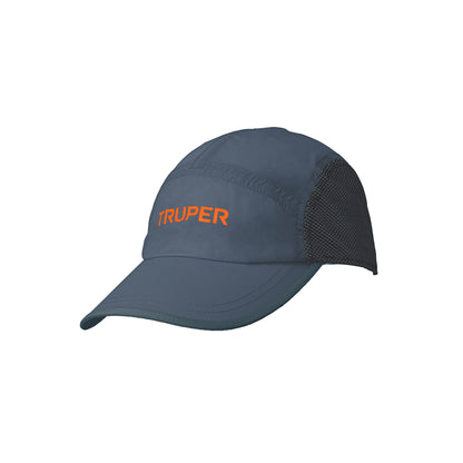 Gorra color gris 100% poliéster con visera curvada