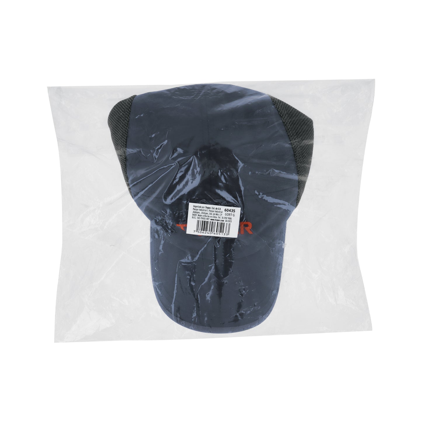 Gorra color gris 100% poliéster con visera curvada