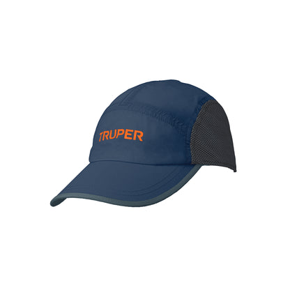 Gorra color azul marino 100% poliéster con visera curvada