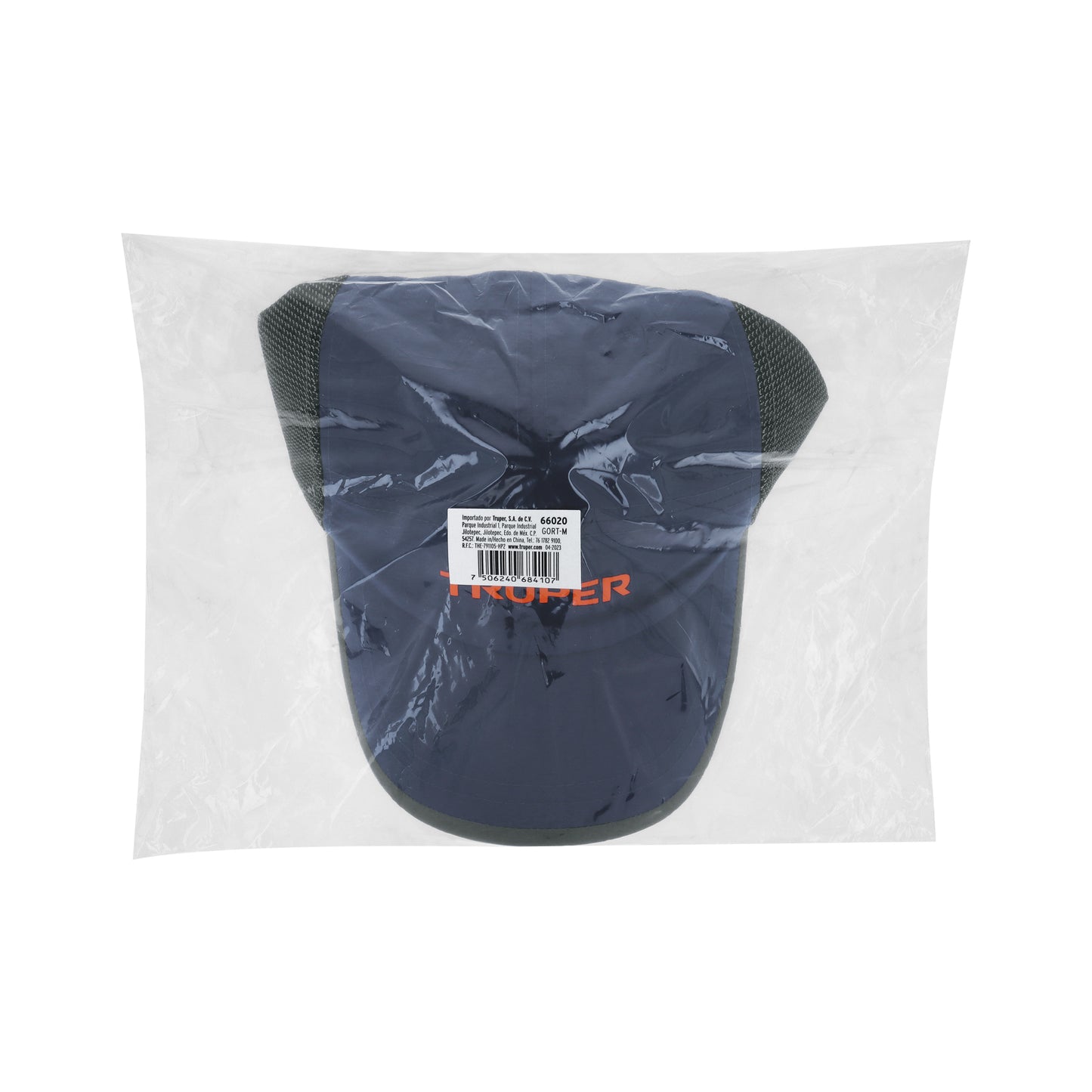 Gorra color azul marino 100% poliéster con visera curvada