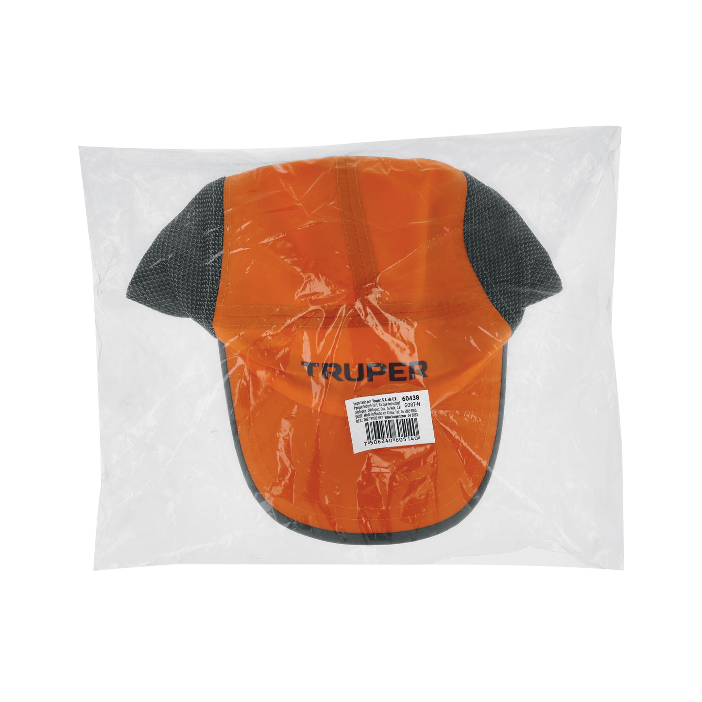 Gorra color naranja 100% poliéster con visera curvada