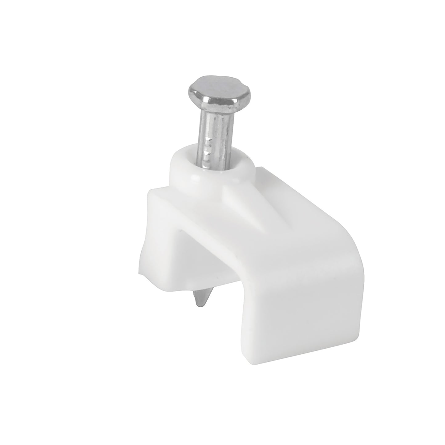 Bolsa con 20 grapas blancas de 6 × 9.5 mm para cable plano