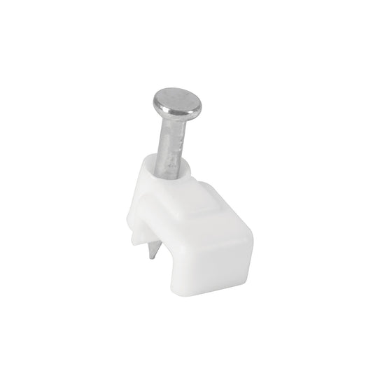 Bolsa con 20 grapas blancas de 3 × 6 mm para cable plano