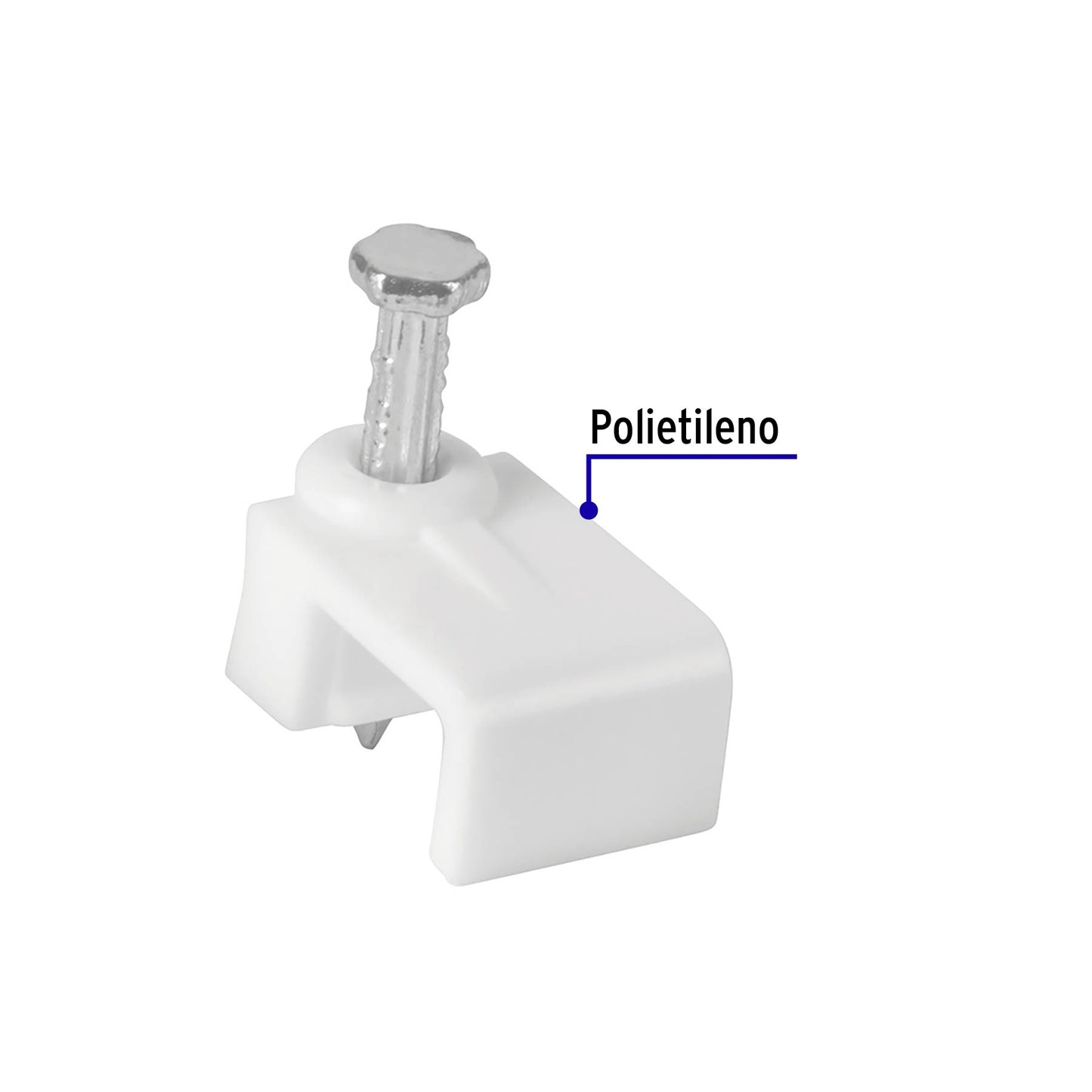 Bolsa con 20 grapas blancas de 5 × 8.5 mm para cable plano