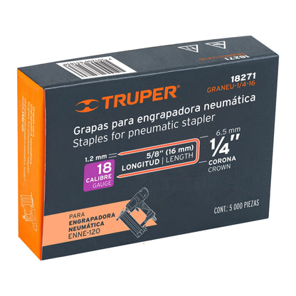Caja 5000 grapas 1/4 pulg 16 mm