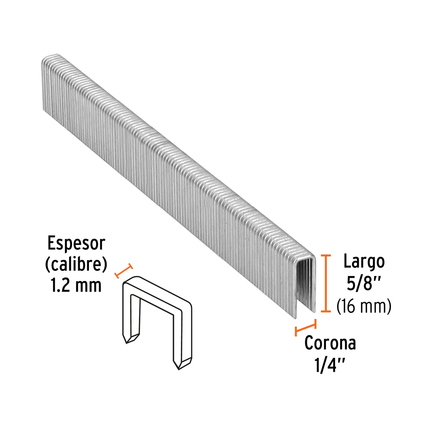 Caja 5000 grapas 1/4 pulg 16 mm