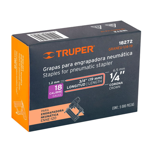 Caja 5000 grapas 1/4 pulg 19 mm