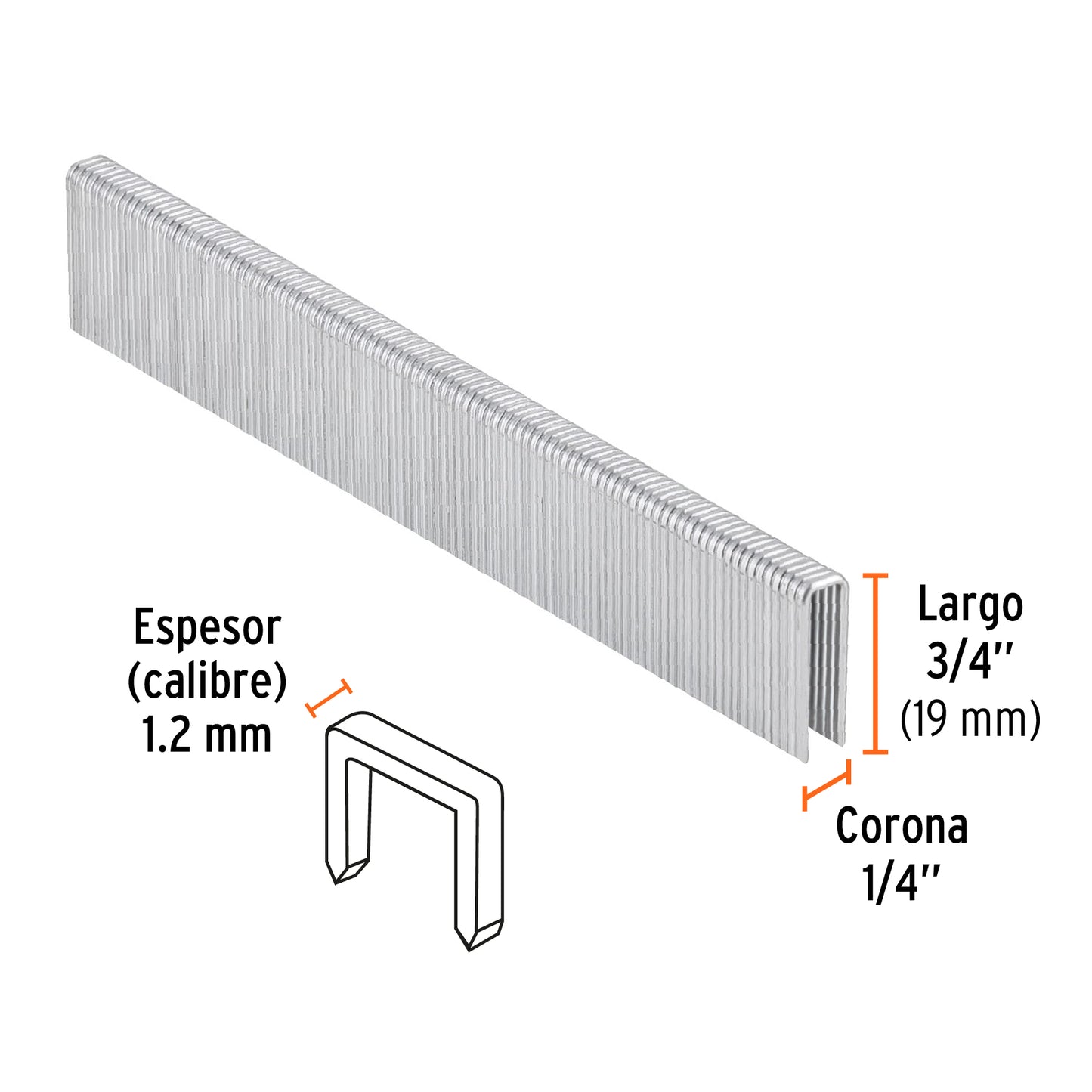 Caja 5000 grapas 1/4 pulg 19 mm