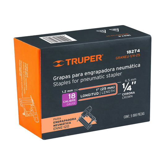 Caja 5000 grapas 1/4 pulg 25 mm