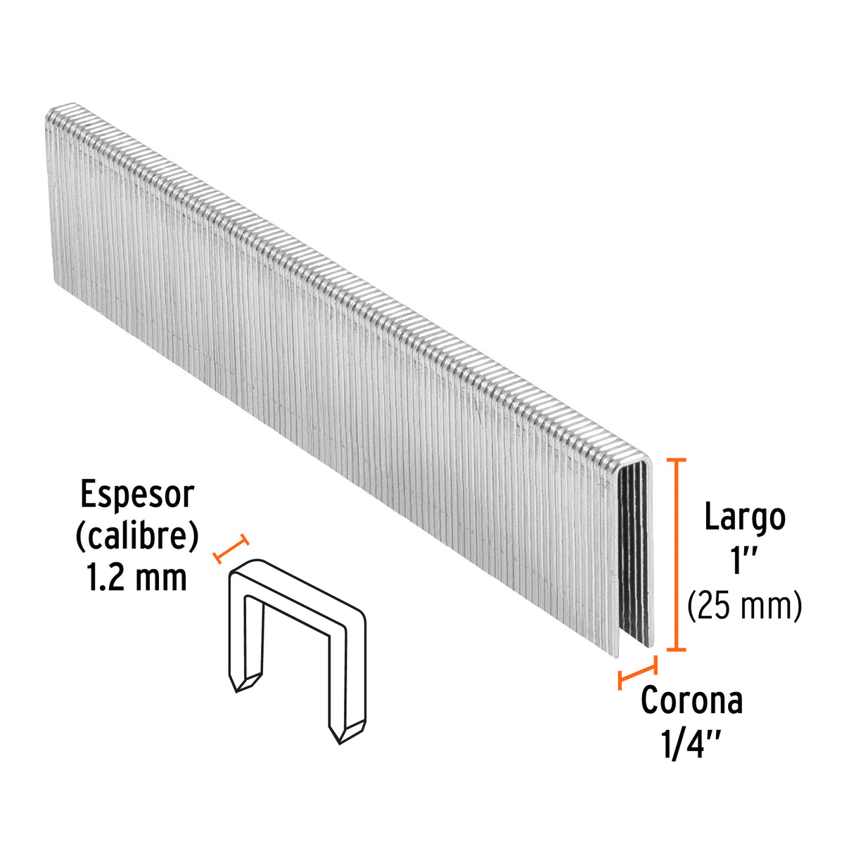 Caja 5000 grapas 1/4 pulg 25 mm