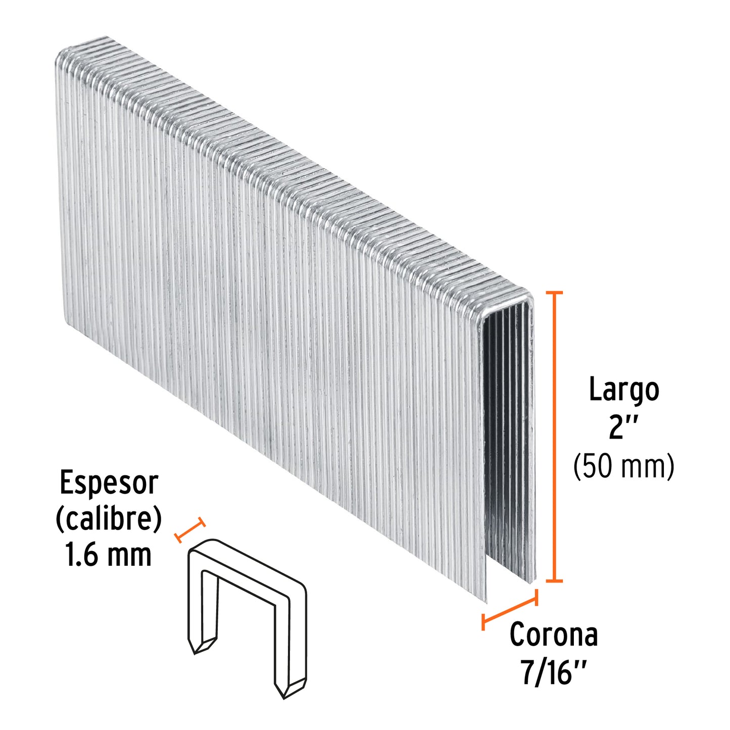 Caja 1000 grapas 7/16 pulg 50 mm