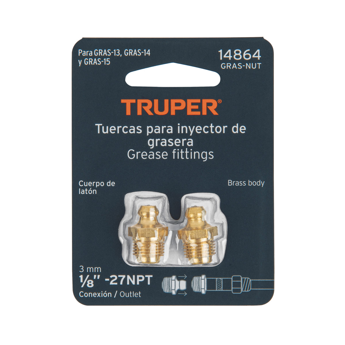 Tuercas para inyectora de grasa 2 piezas