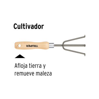 Cultivador para jardín mango 6 pulg