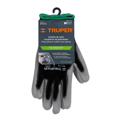 Guantes de nylon recubiertos de poliuretano grande