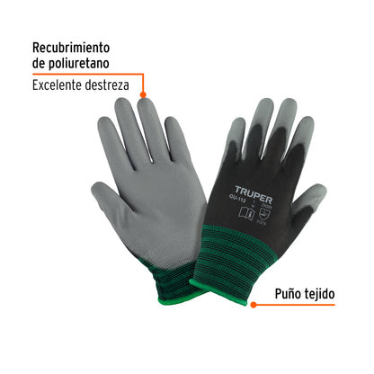 Guantes de nylon recubiertos de poliuretano grande