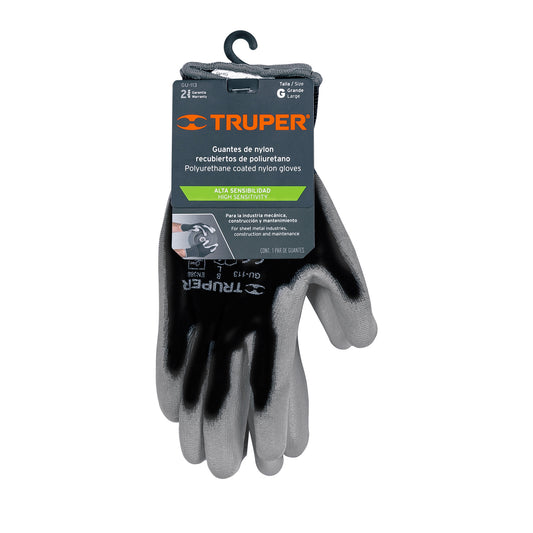 Guantes de nylon recubiertos de poliuretano grande