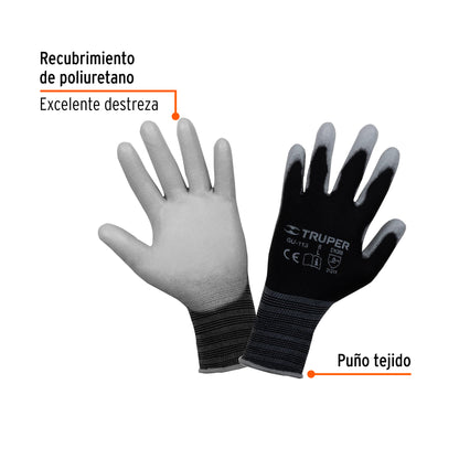Guantes de nylon recubiertos de poliuretano grande