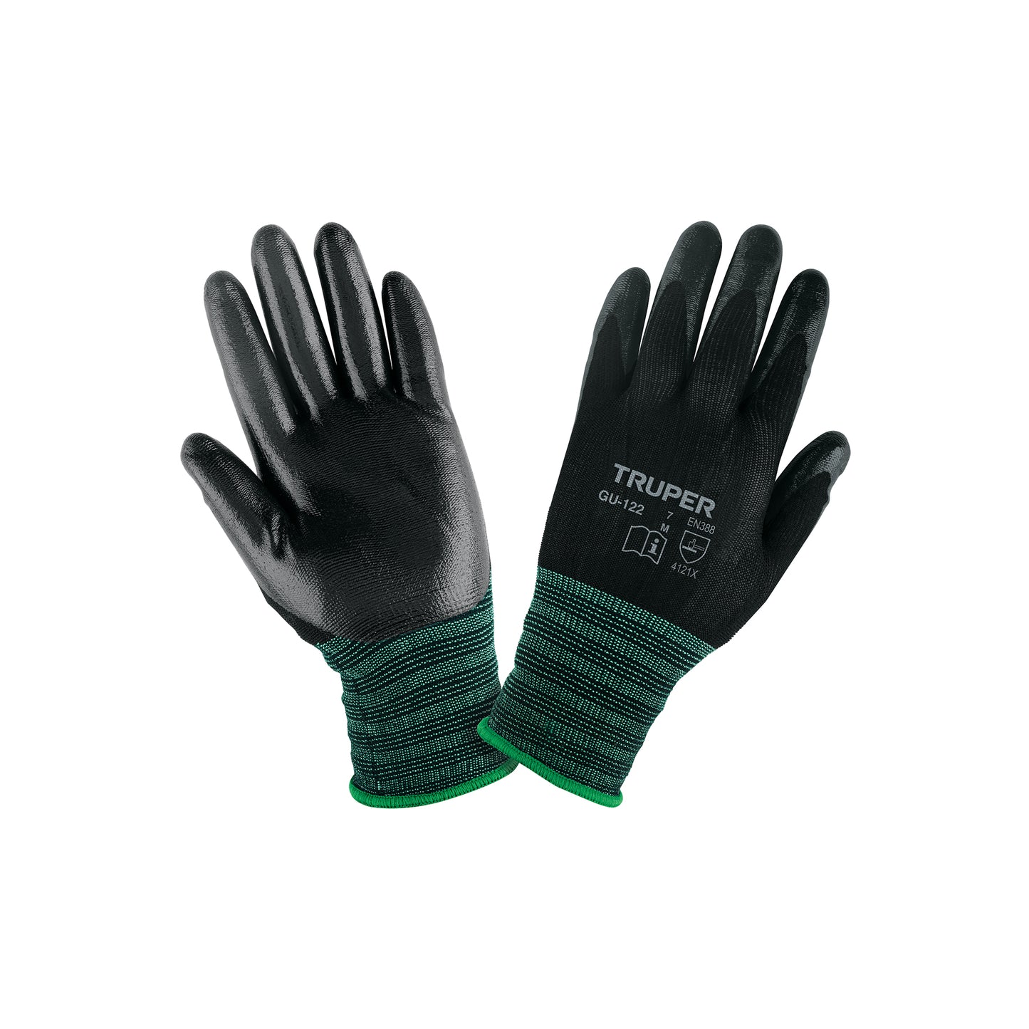 Guantes de nylon recubiertos de nitrilo mediano