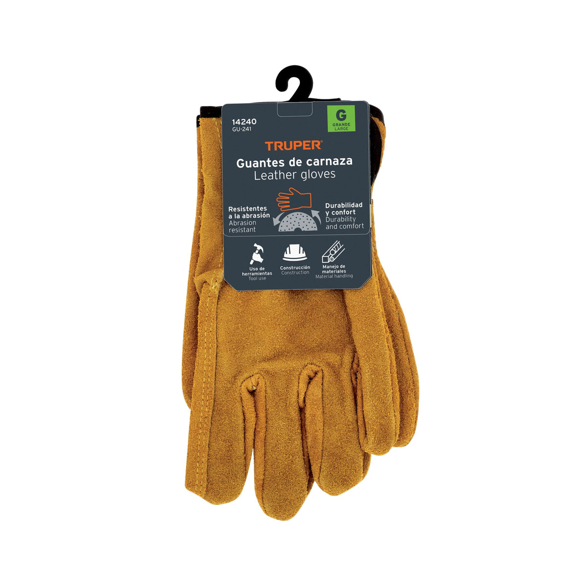 Guantes de carnaza para usos generales talla G TRUPER (GU-241)