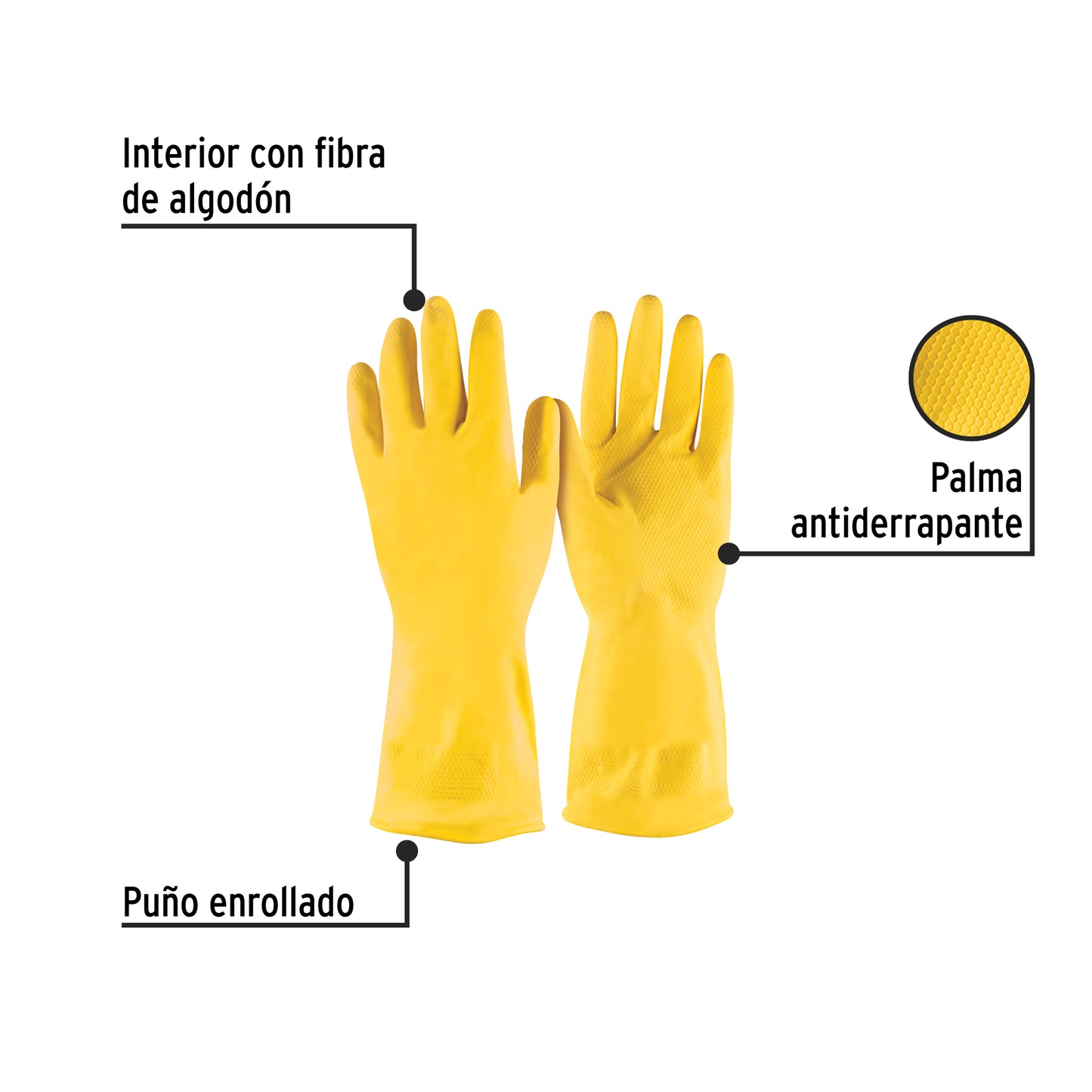 Guantes de látex para limpieza mediano