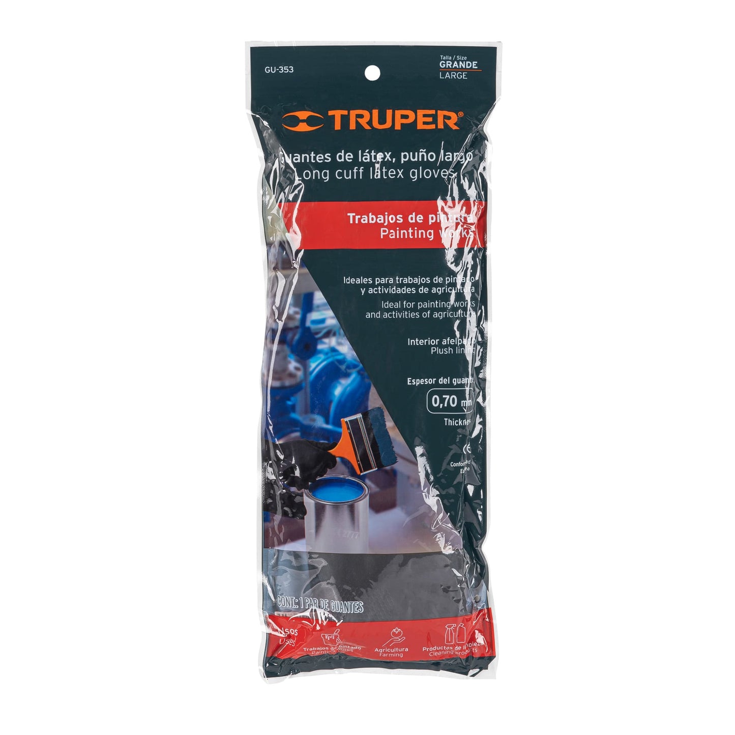Guantes de látex para pintor grande