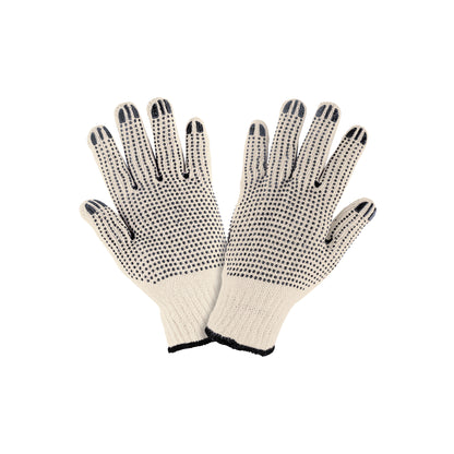 Guantes de algodón con puntos de PVC en palma y dorso unitalla