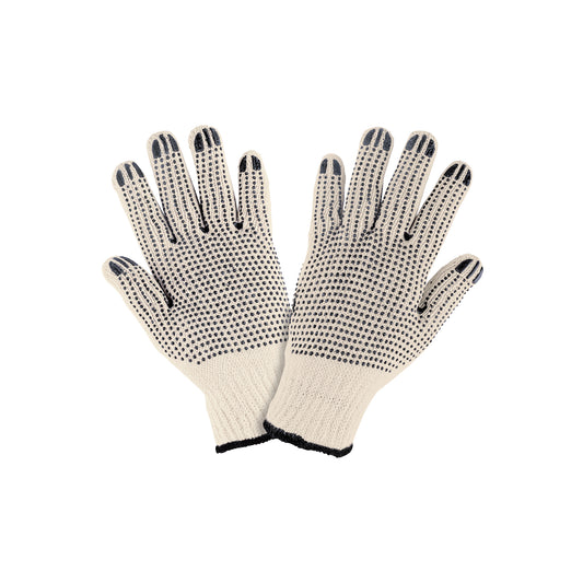 Guantes de algodón con puntos de PVC en palma y dorso unitalla