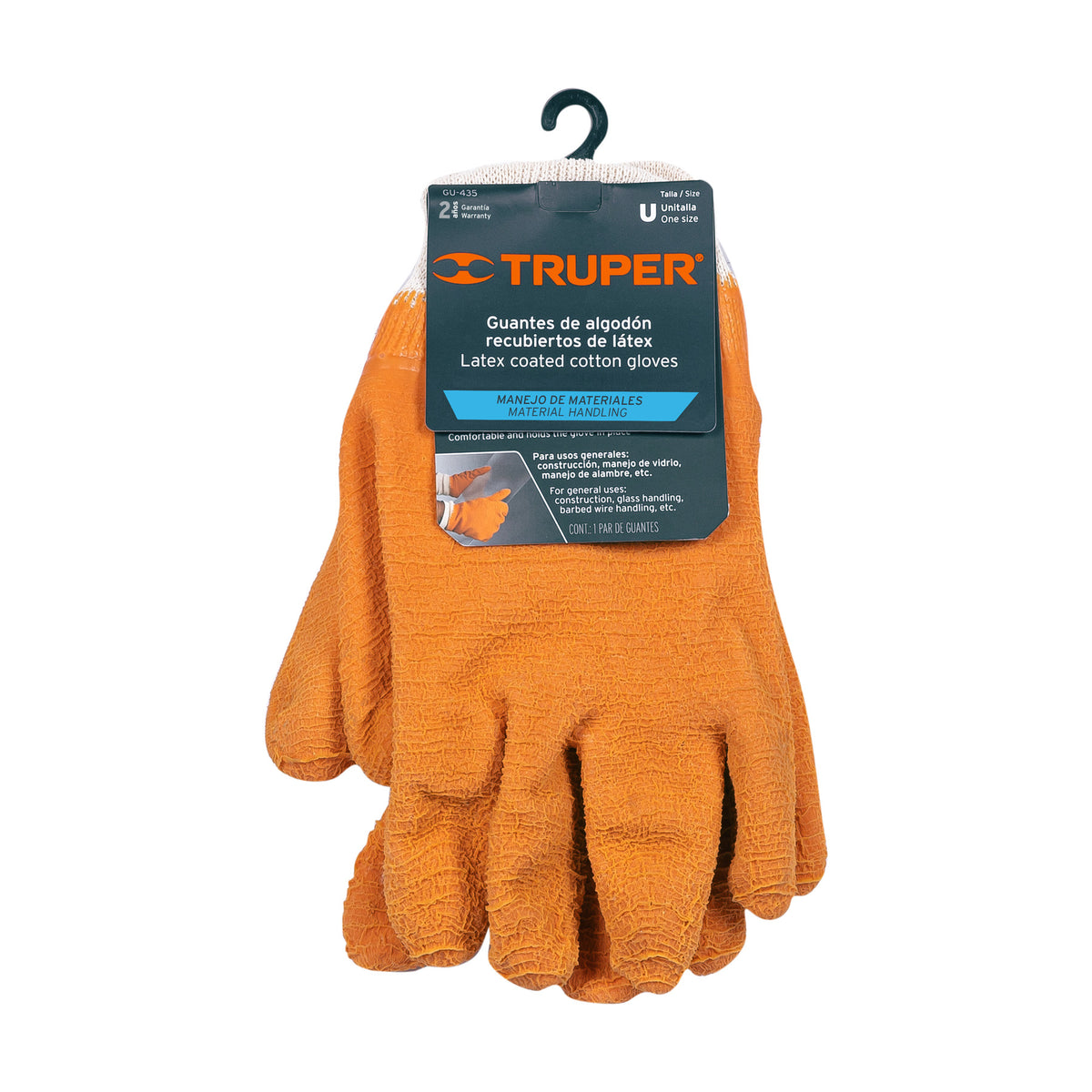 Guantes de algodón recubiertos de látex unitalla