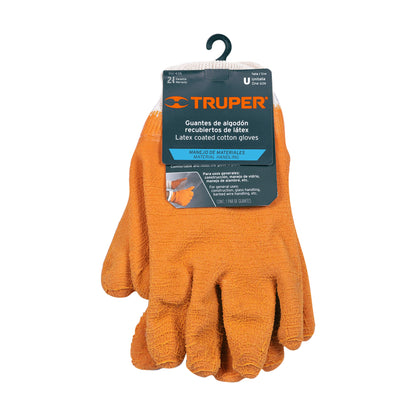 Guantes de algodón recubiertos de látex unitalla