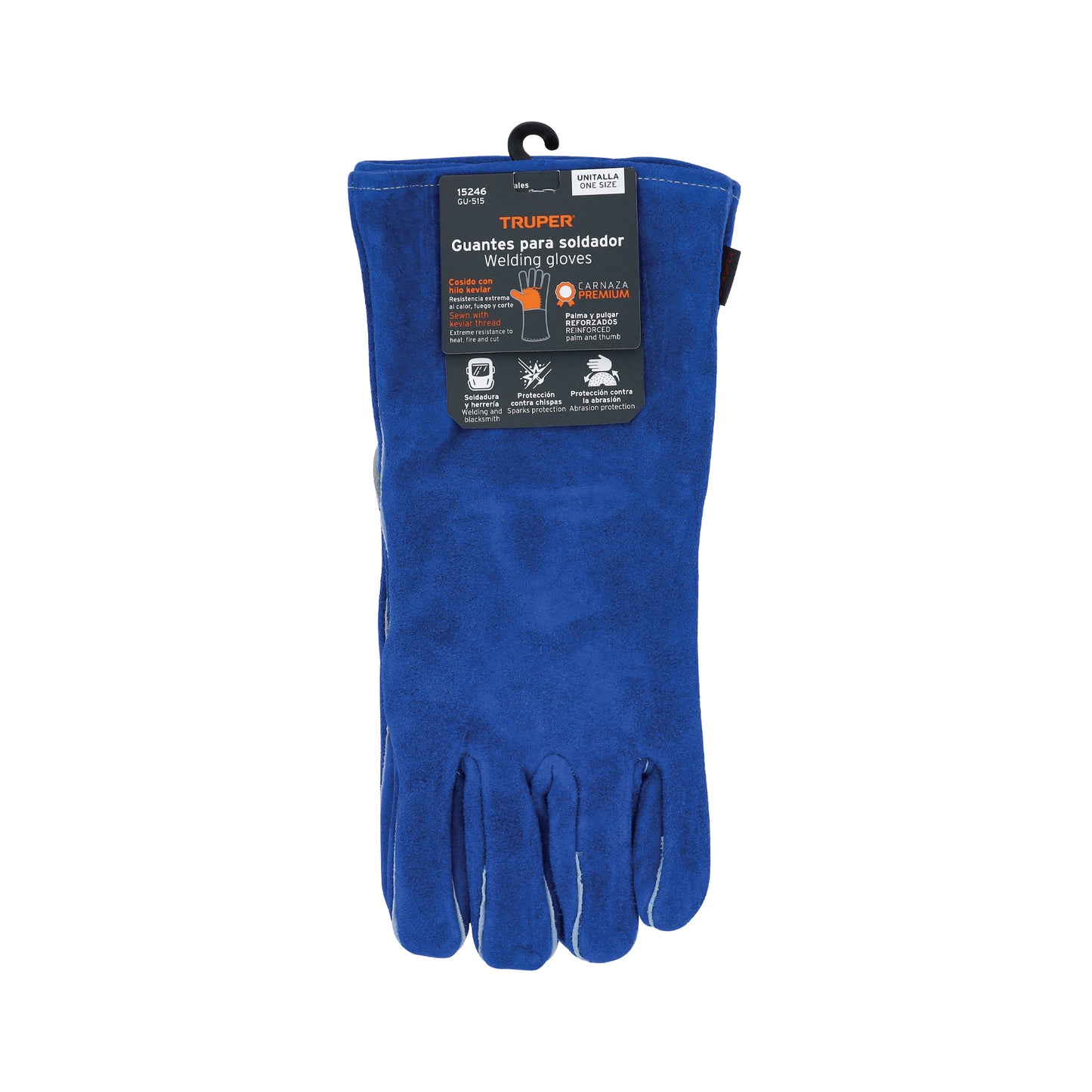 Guantes para soldador reforzados azules