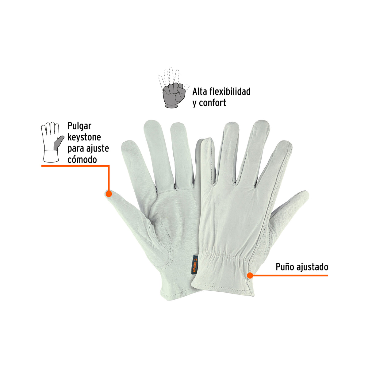 Guantes de piel de cabra tipo operador (GU-725)