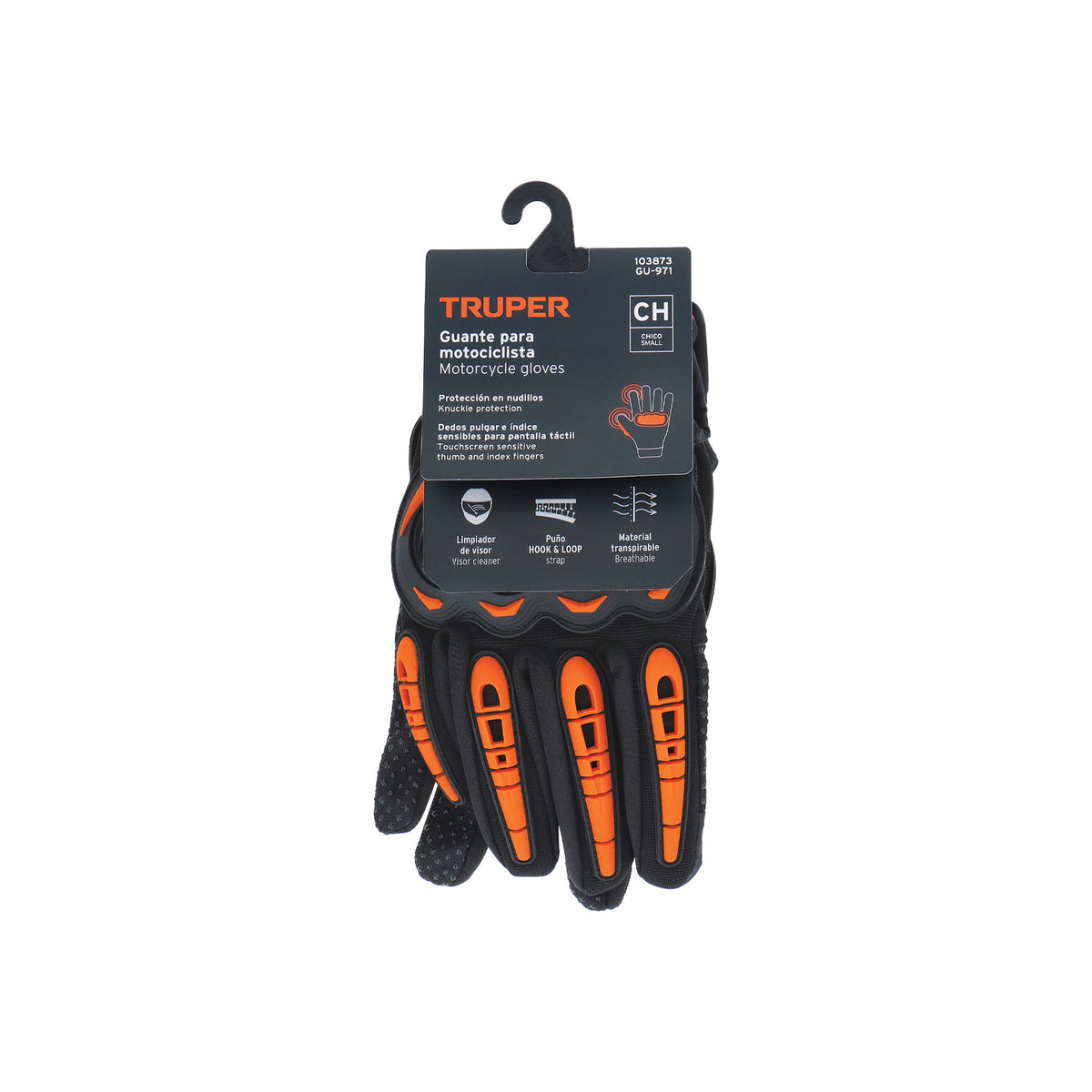 Guante con protección para motociclista, CH · vista 2