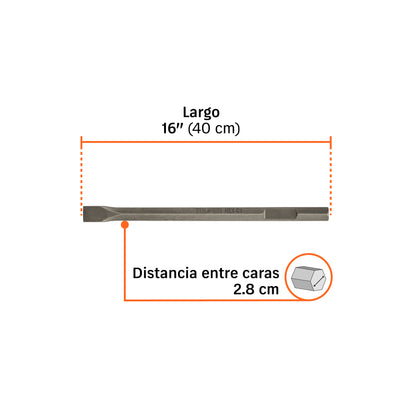 Cincel plano zanco hexagonal de 1-3/8 pulg 20 pulg - SKU 101231