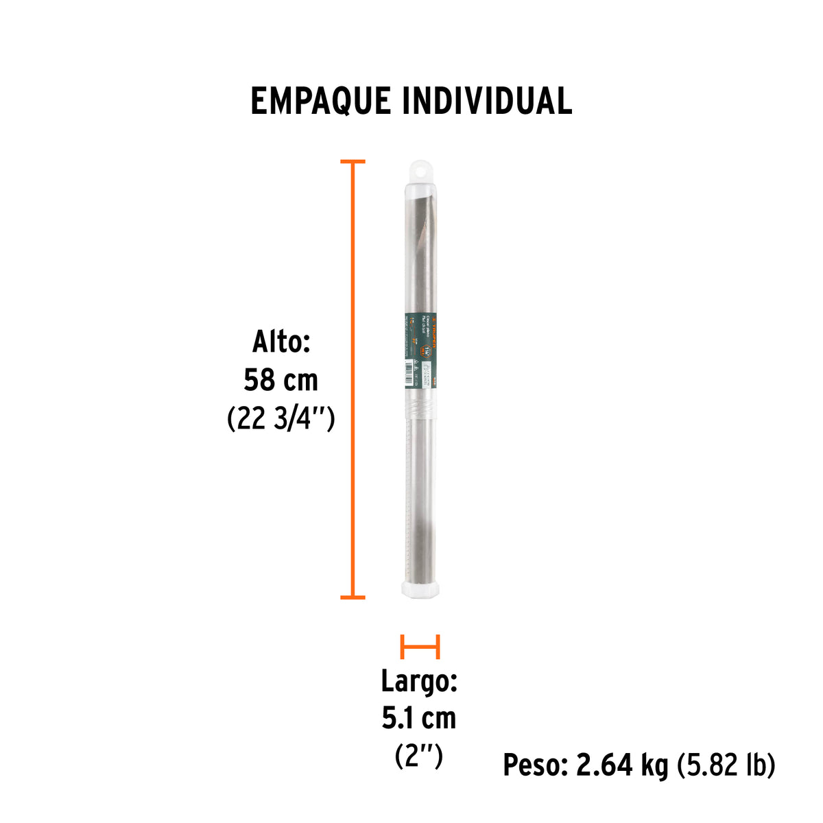 Cincel plano zanco hexagonal de 1-3/8 pulg 20 pulg - SKU 101231