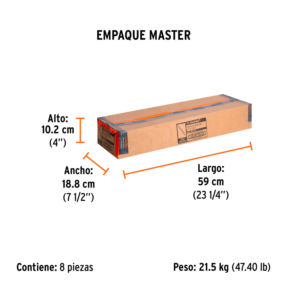 Cincel plano zanco hexagonal de 1-3/8 pulg 20 pulg - SKU 101231