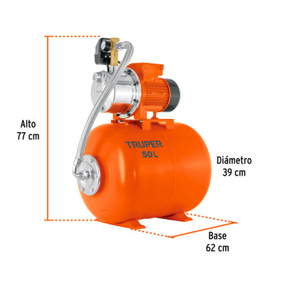 Equipo hidroneumático 50L, jet inoxidable 1 HP · vista 3