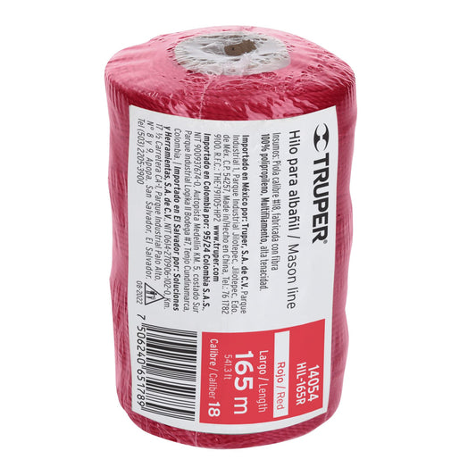 Hilo para albañil rojo 165 m