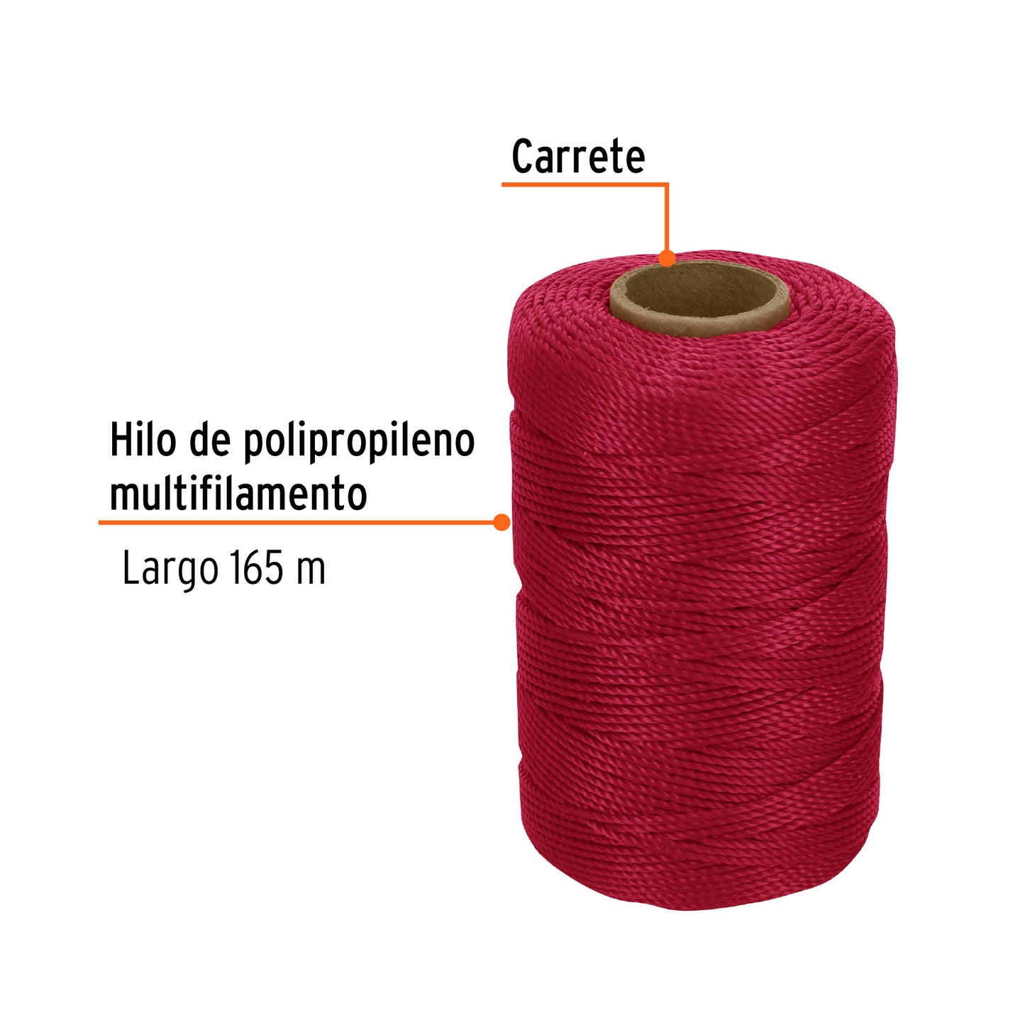 Hilo para albañil rojo 165 m
