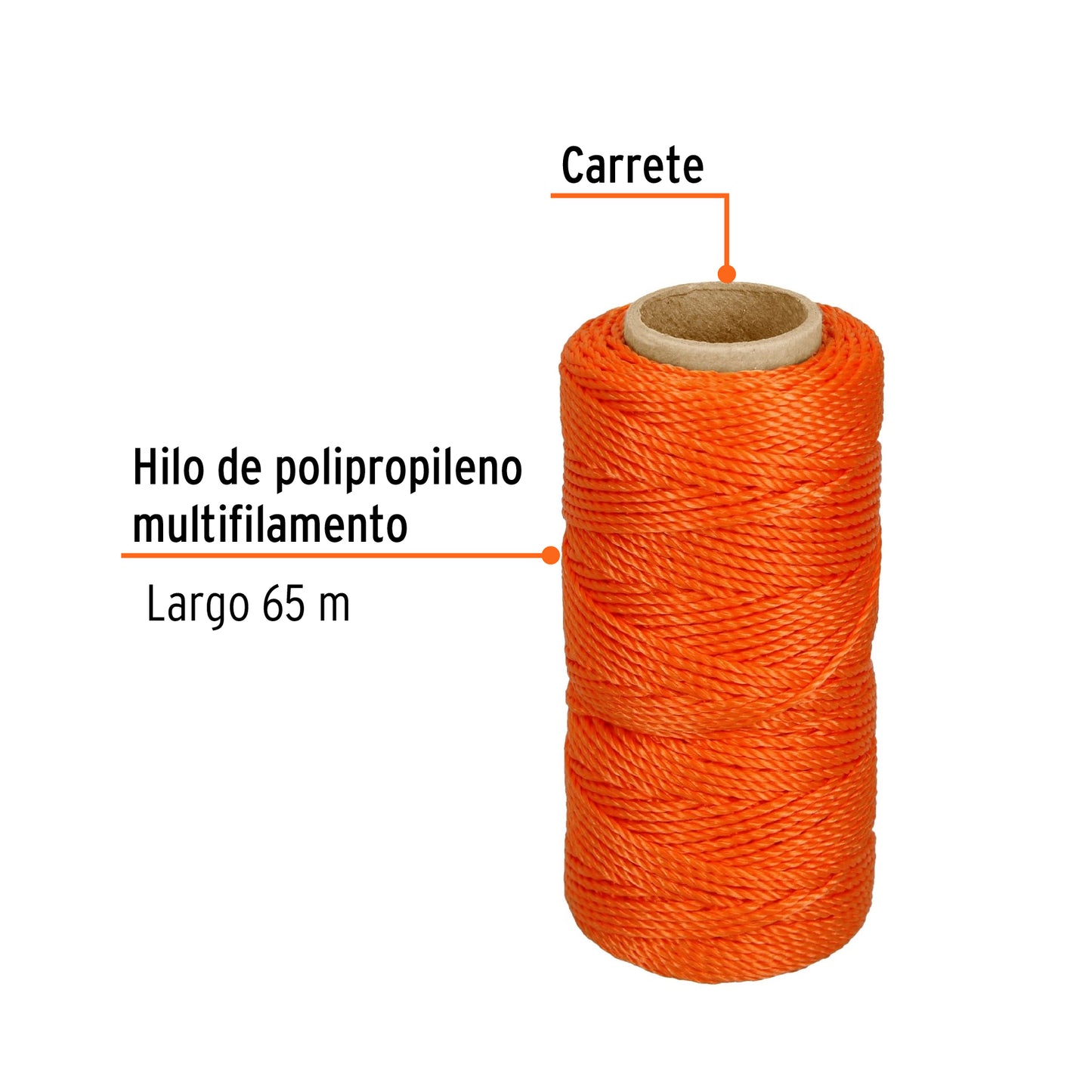 Hilo para albañil naranja 65 m