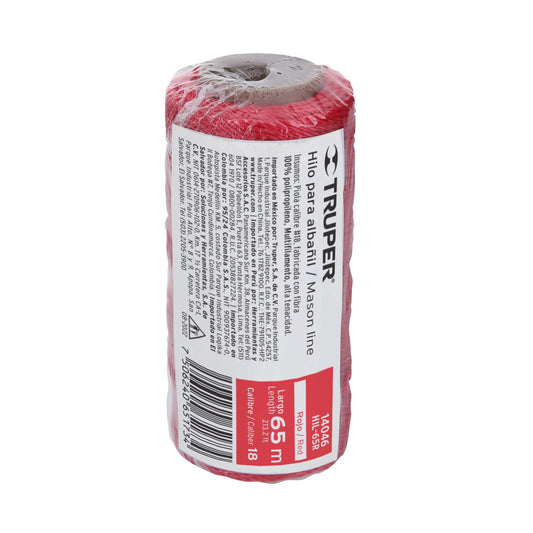 Hilo para albañil rojo 65 m