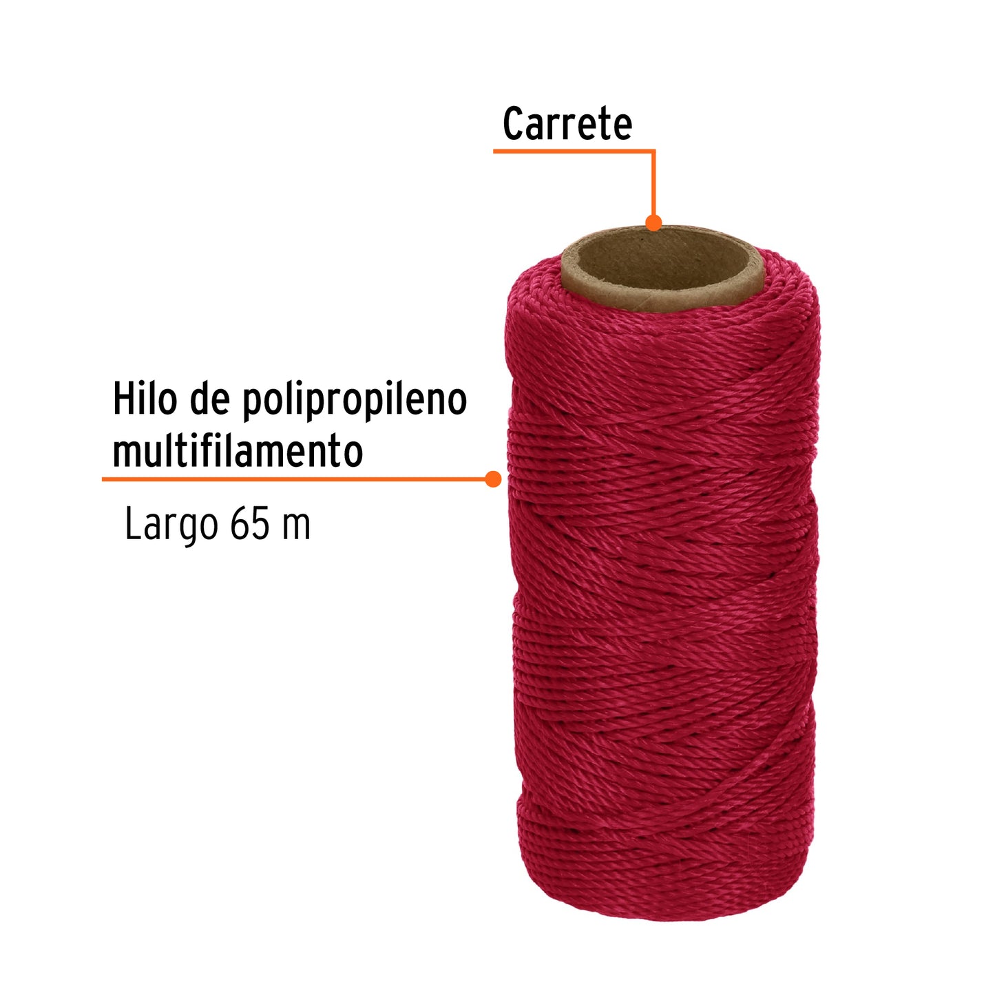 Hilo para albañil rojo 65 m
