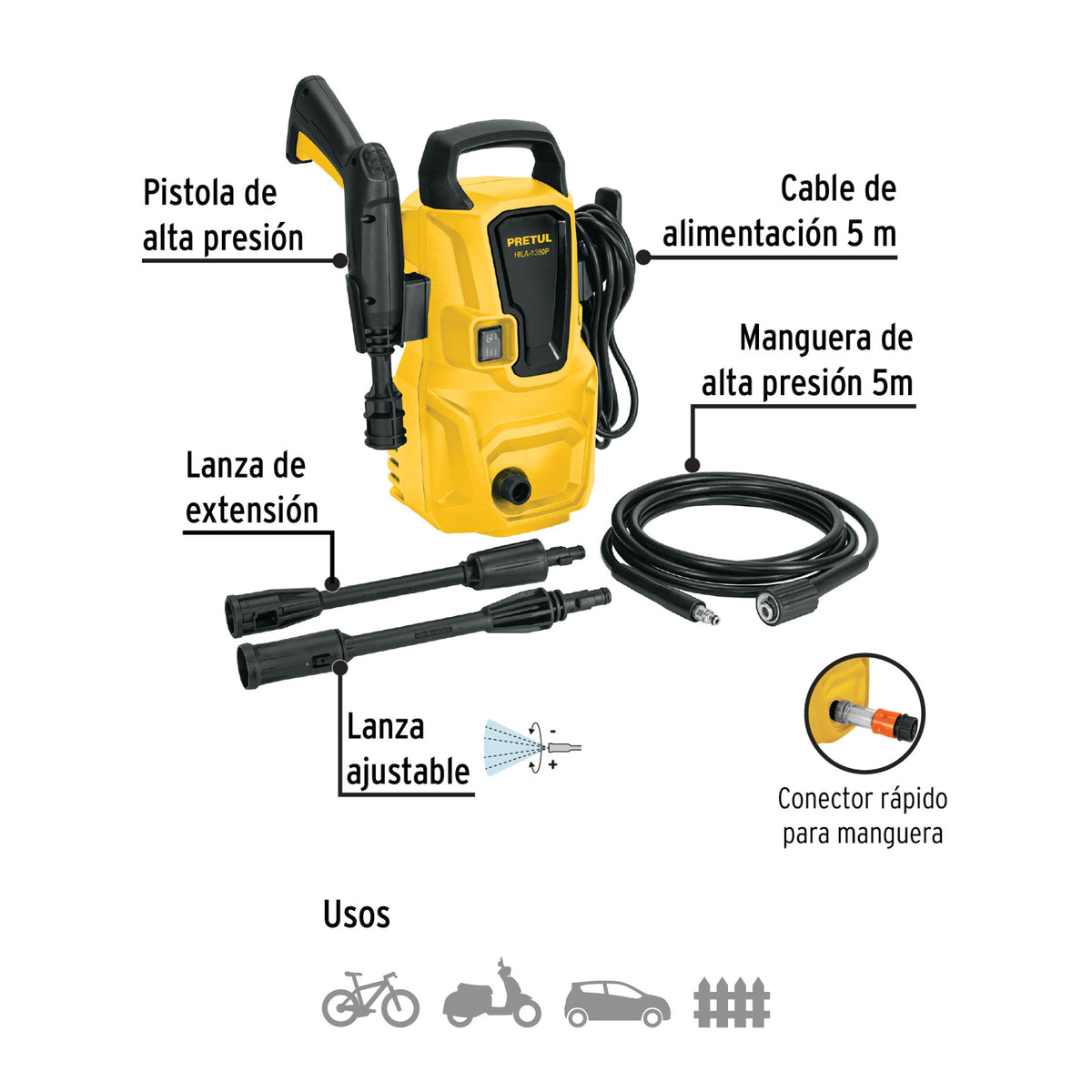 Hidrolavadora eléctrica 1350 PSI · vista 7